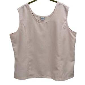 Vintage 90s Adrian Delafield Women's Pink Structured Tank Top Sleeveless Blouse